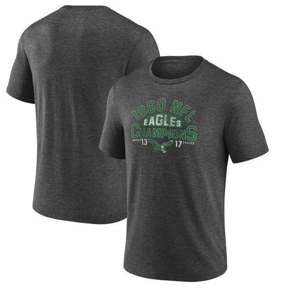 Men's  Charcoal Philadelphia Eagles Old Fashioned Tri-Blend T-Shirt