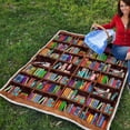 thumbnail image 4 of Linaba Clearance Kids Teens Bookshelf Blanket Retro Flannel Fleece Throw Blanket Novel Gift Books Lovers Vintage Library Pattern Super Soft Warm Blanket and Throws, Book Reader Gifts, 4 of 9