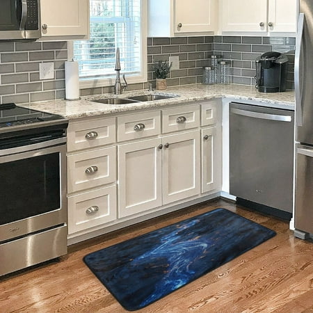 

Long Floor Mat 39x20Inch Kitchen Mat Bathroom Mat Living Room Mat Bedroom Mat Absorbent Delicate Fabric No Ball Do Not Fade Blue River Picture