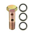 thumbnail image 1 of Unique Bargains 1 Set Car Double Banjo Bolt M12x1.5 Length 45mm Metric Thread Turbo Brake Line Fitting Adapter W/ Washer, 1 of 7