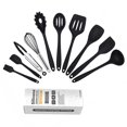 thumbnail image 1 of Juego de utensilios de cocina de silicona profesional de 10 piezas, herramienta de cocina antiadherente resistente al calor, pinzas, cuchara, batidor, espátula, cepillo, kit de accesorios TUNC Sencillez, 1 of 5