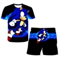 thumbnail image 3 of Traje de camiseta Sonic 4-14T Traje de verano para niños y niñas con estampado 3D de Sonic Traje de patrón de camisetas de manga corta para niños, 3 of 5