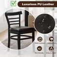 thumbnail image 6 of Giantex Wooden Dining Chair Set of 2, PU Leather Upholstered Kitchen Armless Chairs, Black, 6 of 9