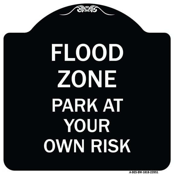 SignMission Designer Series Sign - Flood Zone | Black & White 18" X 18" Heavy-Gauge Aluminum Architectural Sign | Protect Your Business & Municipality | Made in the USA
