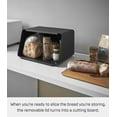 thumbnail image 6 of Yamazaki Home Bread Box with Cutting Board Lid, Black, Steel + Bamboo, Lid, No Assembly, 6 of 7