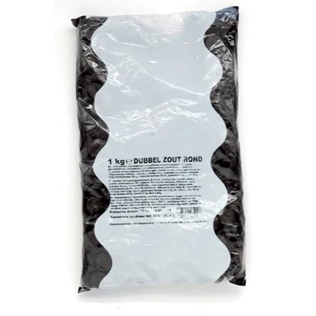 1Kilo ea 2.2Lbs KH Dubbel Zout Rond Drop (Kraepelien Licorice DZ Double Salt Round Licorice / Liquorice)