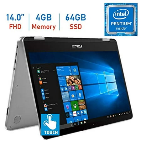 2019 Asus VivoBook Flip 14.0?? 2-in-1 360° Hinge Touch FHD (1920 x 1080) Laptop PC, Intel Quad Core Pentium N5000 up to