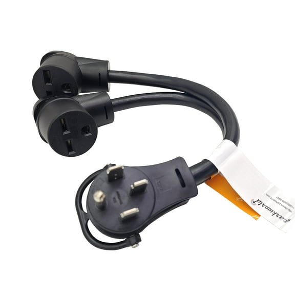 Parkworld 79315 V Splitter Cord 14-50P to (2) 6-30R, RV 50 AMP 4-Prong 14-50 Male Plug to NEMA (2) 6-30 Female Receptacle 250V 1.5FT