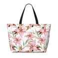 thumbnail image 2 of Xecao Lilies Flowers for versatile beach bag for women includes zipper pockets and waterproof material, ideal for vacations and adventures., 2 of 7