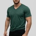 thumbnail image 2 of LRGSHF Short Sleeve for Men Summer Basic Tee Shirt V Neck Breathable Shirts Running Athletic Workout Shirt Soft Casual Tops, 2 of 5