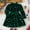 E-31Green, variant on FAOWME Big Kids Girls Plush Dress Long Sleeve Star Print Ruffle Hem Bow Tie Belt Stylish Elegant Dresses For Autumn Winter Holiday Party Blue 3-4 Years