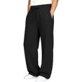 thumbnail image 3 of Girls Casual Straight Leg Pants Loose Fit Drawstring Elastic Waistband Sweatpants Everyday Play Active Trousers 5-14Y Black, 3 of 4