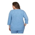 thumbnail image 2 of Alfred Dunner Womens Plus-Size Flower Embroidery Split Hem Top, 2 of 6