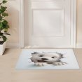 thumbnail image 2 of Ryvnso Cute Bear on White Door Mats Outdoor Indoor Entrance Low Profile Floor Rugs 32"x20" Carpet, 2 of 8