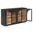 thumbnail image 3 of LiviNest Arched Sideboard Buffet Cabinet: 4-Door Glass Storage with Adjustable Shelves - 275 LBS Load-Bearing for Dining Room & Living Room - Retro Style Black Wooden Furniture, 3 of 6
