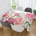 thumbnail image 5 of Pink Flower Pattern Rectangle Tablecloth, Dust Proof Anti Wrinkle Wipeable Table Cloth Tabletop foration of Dinner Kitchen Wedding Holiday Party 60"x120" Decor Gift, 5 of 7