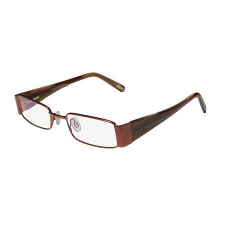 Series Casual Eyewear (New Continental Budget Casual Sleek Eyewear X-Eyes 067 Womens/Ladies Designer Full-Rim Copper / Brown Horn Frame Demo Lenses 48-19-135 Flexible Hinges)
