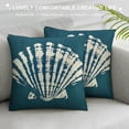thumbnail image 3 of Blue Pillow Covers Blue Pillow Cases Coastal Shell Pattern Pillow Cover Coastal Pillow Cover Coral Cushion Cover, 3 of 5