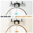 thumbnail image 2 of 3-Light Bathroom Light Fixtures, Black Modern Bathroom 17.3in Vanity Lights with Flower Glass Shade, Bathroom Wall Lamp for Mirror Cabinet Porch, E12, 2 of 8