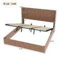 thumbnail image 4 of Generic Large grooved undulating lift storage bed frame, wooden platform bed frame with lift storage, no spring box required/no noise, rustic brown slatted natural wood, 4 of 6
