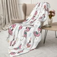 thumbnail image 3 of Disketp Flamingos Tribal Cozy Flannel Fleece Throw Blanket: Has a velvety texture for All Seasons - Perfect for Women, Men, & Kids"50"x40", 3 of 6