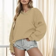 thumbnail image 2 of Women Blouses Yoga Top Pack Long Sleeve Pullover Women Soft Lightweight Sweatshirts Sweater Hoodie Top 3 Tunic Length Sweaters Woolly Threads Sweatshirt Scrub Tops Long Sleeve Sweatshirt Khaki 2XL, 2 of 5