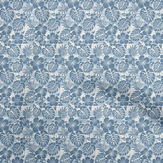 oneOone Cotton Silk Blue Fabric Tropical Quilting Supplies Print Sewing Fabric By The Yard 42 Inch Wide