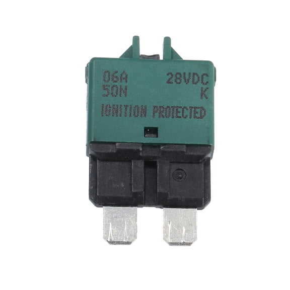 Unique Bargains Circuit Breaker Blade Style Fuse 6A 28V Manual Resettable for Car Marine Metal Dark Green