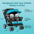 thumbnail image 2 of Foundations Gaggle Compass 4-Seat Quad Stroller, Reclining Seats with UV Canopy, Teal, 2 of 8