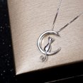 thumbnail image 3 of Collar de luna de gato Collares de plata de ley para mujer Collar de gato ER, 3 of 5