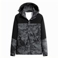 thumbnail image 1 of LOVZFMLL Jackets for Men Man Color Match Water Resistance Drawstring Pockets Hooded Outdoor Jacket Coat, 1 of 3