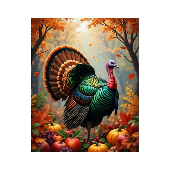 Paint By Numbers Kit for Adults Beginner - Autumn Turkey Harvest Scene DIY Canvas Painting Kits for Adults, Frameless Paint By Number for Adults for Home Wall Decor 16x20 Inch