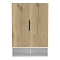 thumbnail image 1 of TUHOME Rosie Armoire - Light Oak-White -Material Engineered Wood, 1 of 9