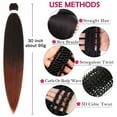 thumbnail image 4 of DIGUAN Diadema trenzada de pelo sintético, trenzas trenzadas anchas y gruesas clásicas, postizo elástico para mujer y niña, accesorio de belleza, 55g aHairBeauty (lirio blanco), 4 of 5