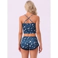 thumbnail image 4 of DARING DIVA Women's Casual Lace Trim Bow Soft Cami Top and Shorts Pajamas Set XL Blue, 4 of 7