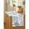 thumbnail image 5 of Table Runner Blue Turtle Table Runners Ocean Coral Starfish Shell Cotton Linen Dresser Scarf Kitchen Dining Table Decor for Home Dinner Party Decor 13x90 Inch, 5 of 9