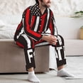 thumbnail image 7 of Daiia USA Flag Cross for Men's Long-Sleeved Pajama Set – Soft & Comfortable Sleepwear Button-Up Pajamas Cozy Lounge Wear-Large, 7 of 7