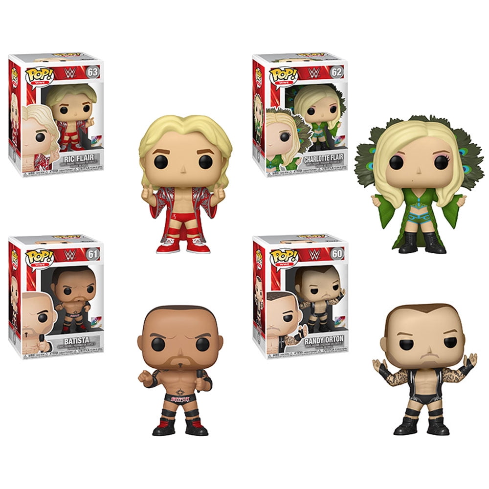 Funko POP! WWE Wave 9 Vinyl Figures - SET OF 4 (Batista, Orton, Ric & Charlotte Flair) - Walmart