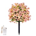 thumbnail image 5 of Dtchengua 2 Pack Artificial Topiary Ball Trees With Light for Outdoor, UV Resistant Fake Plants Shrubs Bushes, Realistic Faux Flowers Greenery Spring Deko for Front Porch, Garden, Yard, Patio (Pink), 5 of 7