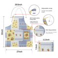 thumbnail image 7 of Pioneer Flower Floral Print Pattern Apron-Garden Aprons for Women with Pockets-Cotton Linen Waterproof Kitchen Cooking Gardening Aprons Adjustable for Kitchen,Cooking,BBQ and Salon 33x27 Inch, 7 of 7