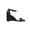 Black, variant on KLOE Rhinestone Wedge Heel Sandal, Gold, 6