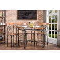 thumbnail image 2 of Baxton Studio Broxburn Light Brown Wood & Metal 5-Piece Pub Set, 2 of 2