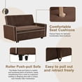 thumbnail image 2 of Pon Living Pull Out Loveseats Sleeper Sofa Bed, Brown, 2 of 6