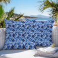 thumbnail image 4 of Outdoor Pillow Cover Peacock Blue White Marble Set of 2 Waterproof Throw Pillowcases Lattice Modern Art Decorative Patio Furniture Pillows for Couch Garden Indoor & Outdoor Use, 4 of 9