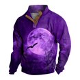 thumbnail image 1 of Sudadera con capucha y estampado de castillo encantado gótico para hombre, con temática de terror de Halloween, 1 of 3