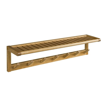 Abingdon Solid Birch Wood Large Peg Rack with Shelf