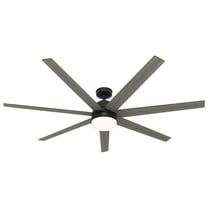 Restored Hunter Fan 70 inch Casual Matte Black Indoor Ceiling Fan with LED Light Kit (Refurbished)