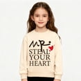 thumbnail image 2 of Bixock Toddler Boys and Girls Tops,Kids Long Sleeve Tops Valentine Letter Print Fleece Lined Round Neck Sweatshirt for Boys Girls 2-12Y Tops, 2 of 5