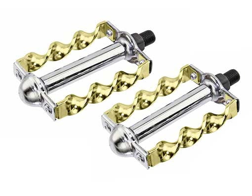 Vintage Square Style Bicycle Pedals - 1/2" Block PVC Pedals In Black Or Chrome For Lowrider/Cruiser Bikes 9 thumbnail image