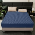 thumbnail image 4 of Qocolhg Bedding Quilted Fitted Mattress Pad, Full Size Mattress Protector for Adjustable Bed, Elastic Fitted Mattress Topper Protector and Cover Stretches up to 12 inch Deep, 78.7x78.7 inch (Blue), 4 of 6